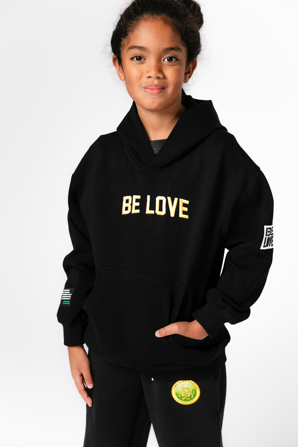Youth Be Love Embroidered Hoodie  (Black)