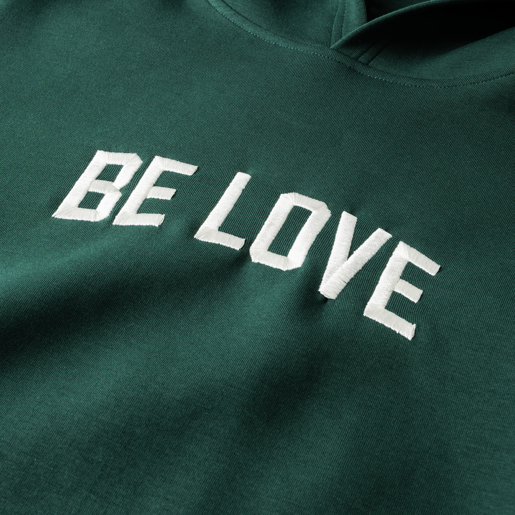 Be Love Embroidered Hoodie (Green)