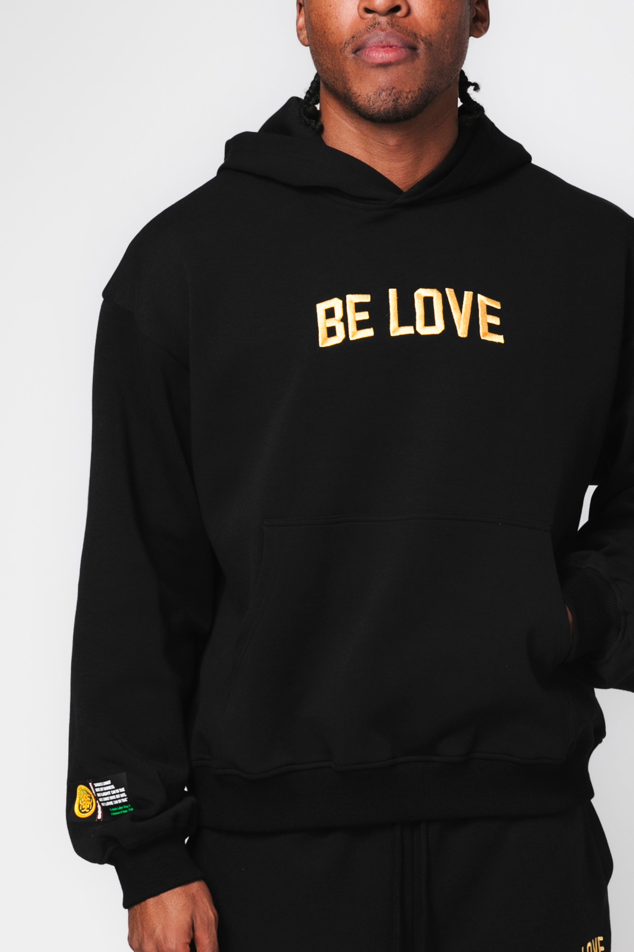 Be Love Embroidered Hoodie (Black)