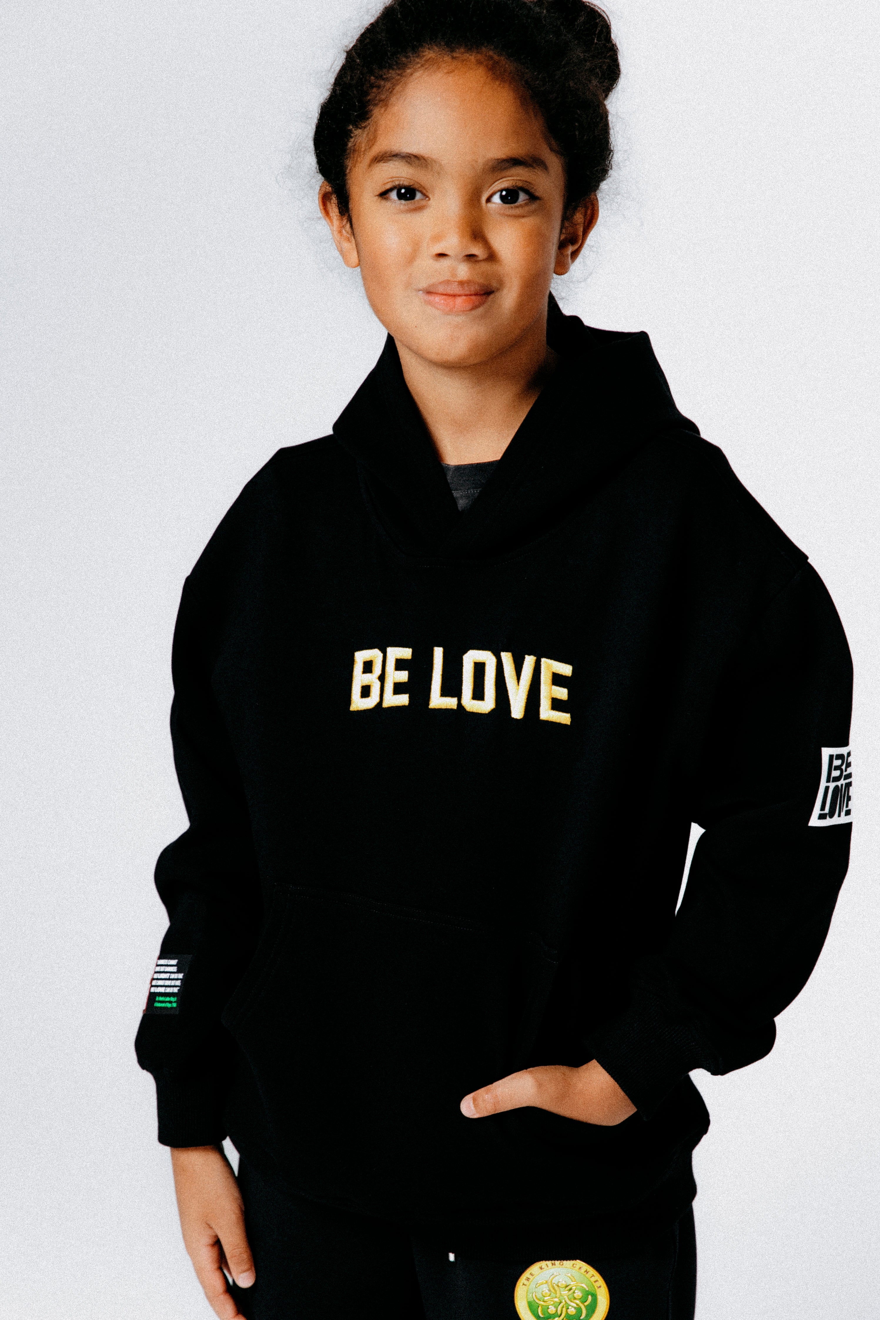 Youth Be Love Embroidered Hoodie  (Black)