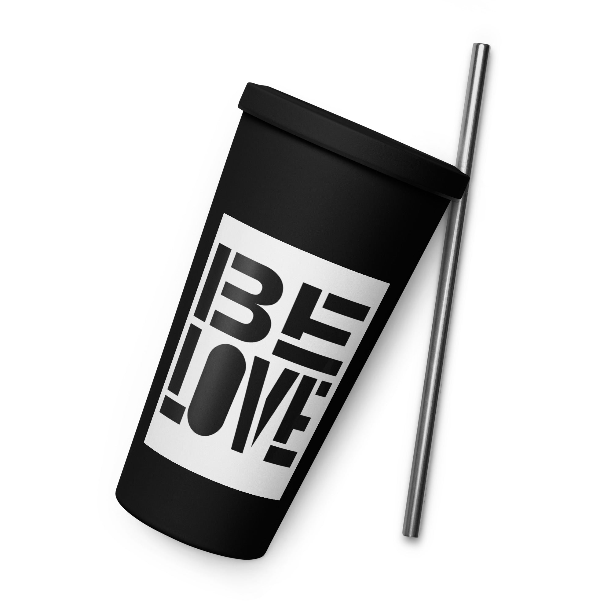 Insulated tumbler with a straw