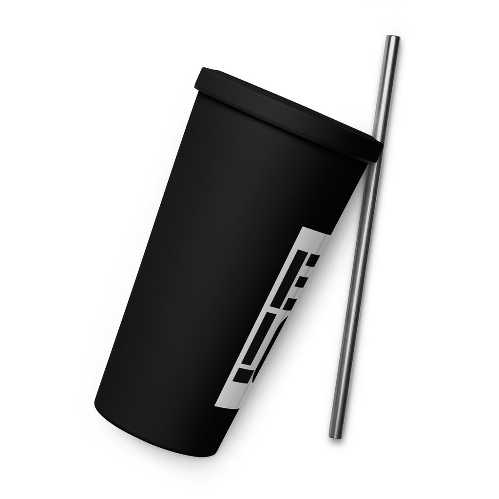 Insulated tumbler with a straw