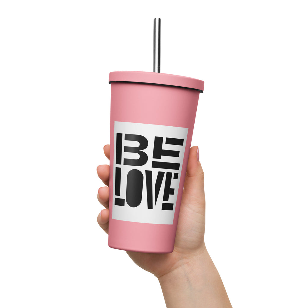 Insulated tumbler with a straw