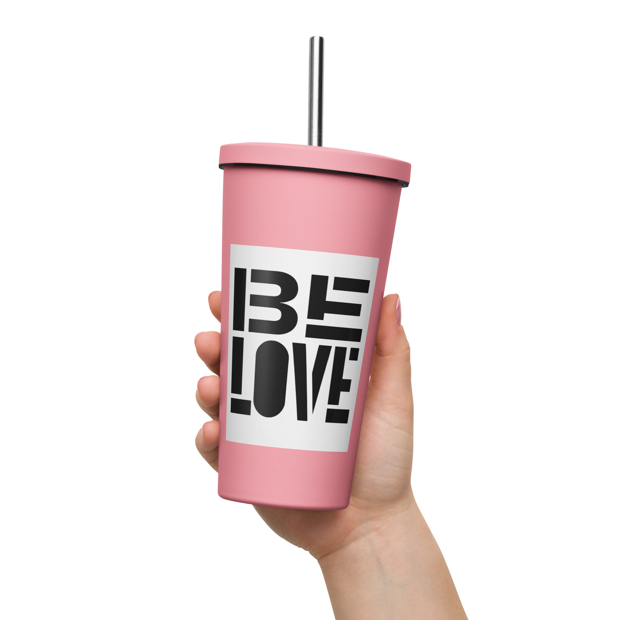 Insulated tumbler with a straw