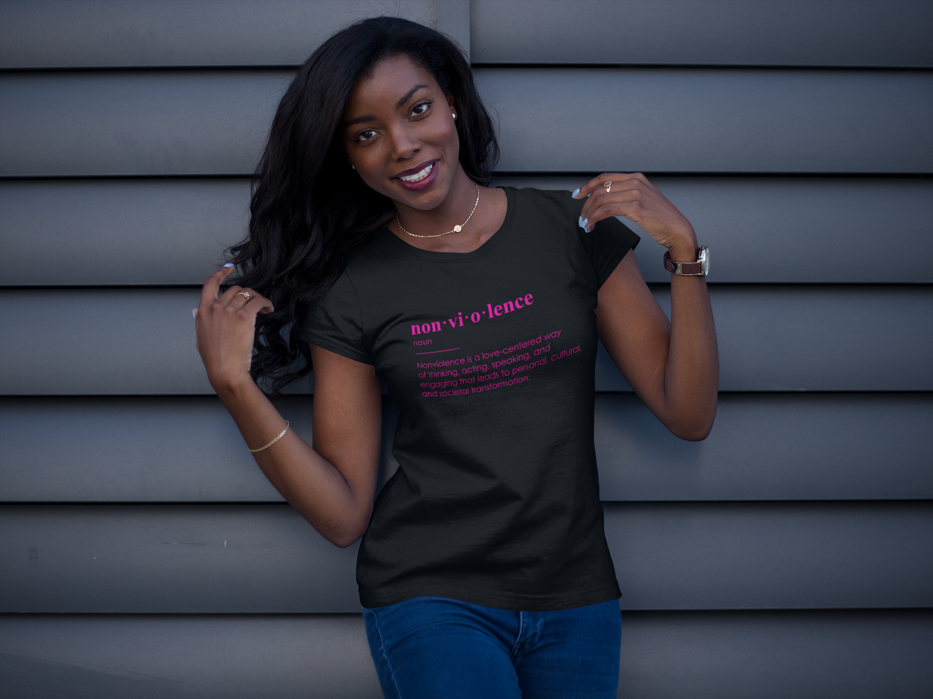 Nonviolence Definition Fitted T-Shirt